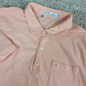 Criquet Mens XL Solid Orange Stretch Knit Polo Short Sleeve